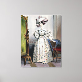 レディビクトリアンフローラスカートエレガント- ヴィンテージA キャンバスプリント