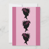 レディビクトリアンブラックシルエットファンシーハット誕生日 招待状 (裏面)