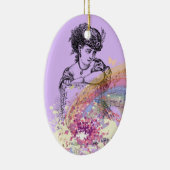 レディビクトリアンミュージックカラースプラッシュオーバルオーナメント セラミックオーナメント (右)