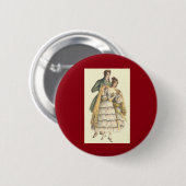 レディビクトリアンヴィンテージクリスマスピンバッジ 缶バッジ (正面&裏面)