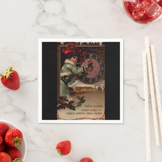 レディビクトリアンヴィンテージ新年紙ナプキンス スタンダードカクテルナプキン (インサイチュ)