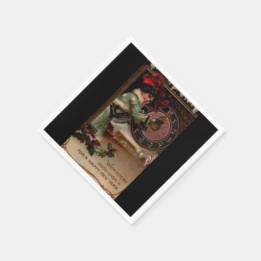 レディビクトリアンヴィンテージ新年紙ナプキンス スタンダードカクテルナプキン (角)