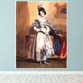 レディビクトリアンーとフローラ装飾 – Elegan キャンバスプリント (インサイチュ (ウッドフロア))