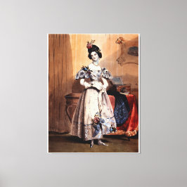 レディビクトリアンーとフローラ装飾 – Elegan キャンバスプリント