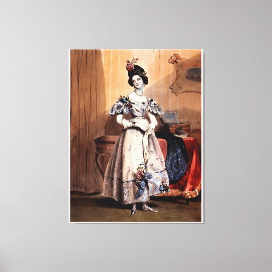 レディビクトリアンーとフローラ装飾 – Elegan キャンバスプリント (正面)