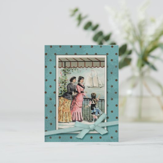 レディビクトリアンース&ガールヴィンテージ再生 ポストカード (スタンド正面)