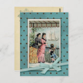 レディビクトリアンース&ガールヴィンテージ再生 ポストカード (正面/裏面)