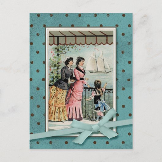 レディビクトリアンース&ガールヴィンテージ再生 ポストカード (正面)