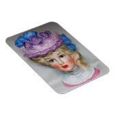 レディビクトリアンーヘッド花瓶ピンク&パープルフローラ帽子 マグネット (右側)