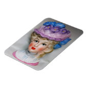 レディビクトリアンーヘッド花瓶ピンク&パープルフローラ帽子 マグネット (左側)