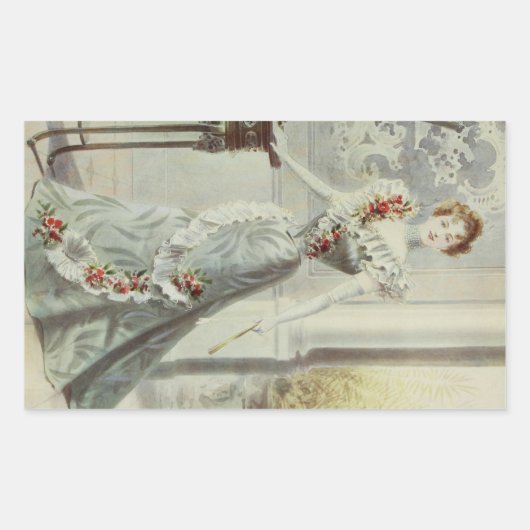 レディビクトリアンー – ヴィンテージフランスのファッション – グレードレス 長方形シール (正面)