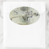 レディビクトリアンー – ヴィンテージフランスのファッション – ラベンダー 楕円形シール (バッグ)