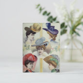 レディビクトリアンー – ヴィンテージフランスのファッション – 帽子 ポストカード (スタンド正面)