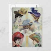 レディビクトリアンー – ヴィンテージフランスのファッション – 帽子 ポストカード (正面/裏面)