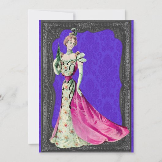 レディビクトリアン結婚式招待状 招待状 (正面)