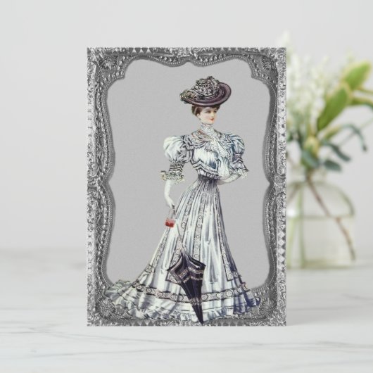 レディビクトリアン結婚式招待状 招待状 (スタンド正面)