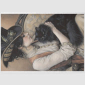 レディビクトリアン・ブラック・キャット・デコパージュ 薄葉紙 (正面)