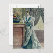 レディビクトリアン-ヴィンテージフランスのファッション – グリーンドレス ポストカード (正面/裏面)