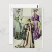 レディビクトリアン-ヴィンテージフランスのファッション – ブラウンドレス ポストカード (正面/裏面)