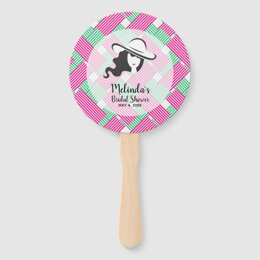 レディビッグハットダービーテーマブライダルシャワー ハンドファン (裏面)