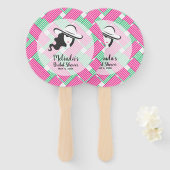 レディビッグハットダービーテーマブライダルシャワー ハンドファン (正面&裏面)