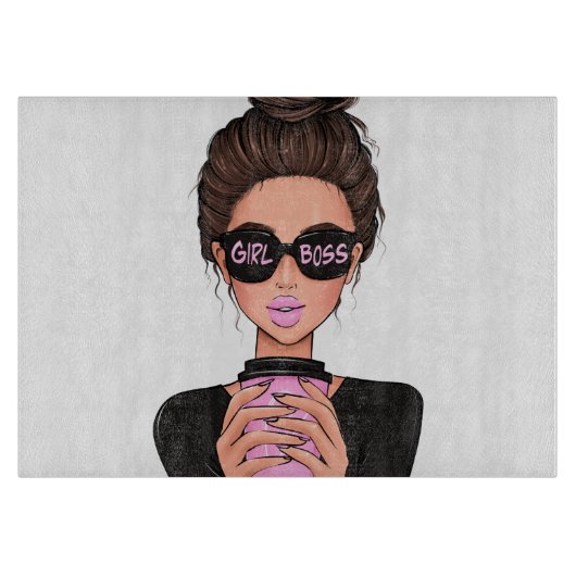 レディボスライフ、ボスベビーウーマン、女の子ボスTシャツ カッティングボード (正面)