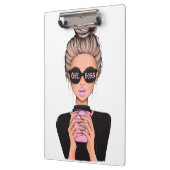 レディボスライフ、ボスベビーウーマン、女の子ボスTシャツ クリップボード (左)