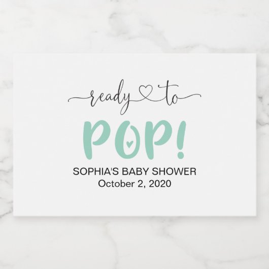 レディポップ・アートのントグリーンミニワきらめくインボトルラベル スパークリングワインラベル (シングルラベル)