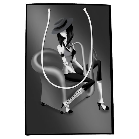 レディミュージシャン-ヴィンテージジャズエレガンス ミディアムペーパーバッグ (正面)