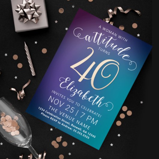 レディモダンー4スタイリッシュターコイズグラデーション型 箔シーズンカード