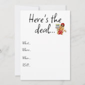 レディユーモアのあるーカートーンパーティの招待状 案内状 (裏面)