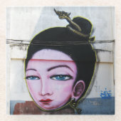 レディラオグラフィティ通りアート ガラスコースター (正面)