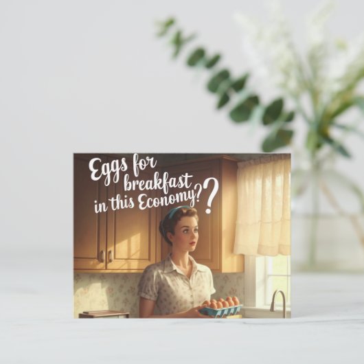 レディレトロキッチンエッグフォーブレックファーエコノミー ポストカード (スタンド正面)