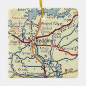 レディング・カリフォルニアヴィンテージマップ セラミックオーナメント (正面)