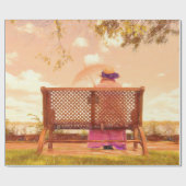 レディヴィンテージアンティークオールドパープルピンクパステル ラッピングペーパー (フラット)