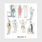 レディヴィンテージフランスのファッションスクラップブックジャンクジャーナル シール (シート)