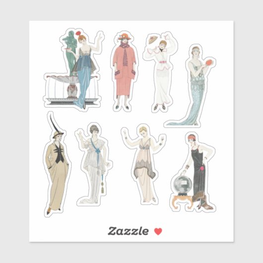 レディヴィンテージフランスのファッションスクラップブックジャンクジャーナル シール (シート)