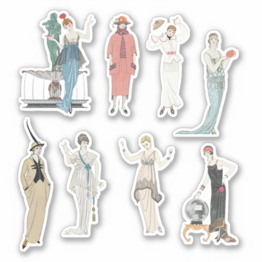 レディヴィンテージフランスのファッションスクラップブックジャンクジャーナル シール (正面)