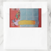 レディーとフルーツのテーブルセット アールデコ ビューティー ファッション 長方形シール (バッグ)