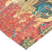 レディーと一角獣獅子，ファンタジーの花，動物 ショートテーブルランナー (コーナー)