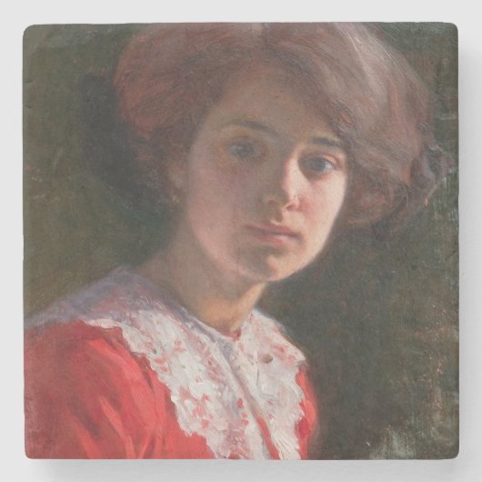 レディーのポートレート(Elin Danielson-Gambogi) ストーンコースター (正面)