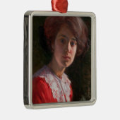 レディーのポートレート(Elin Danielson-Gambogi) メタルオーナメント (右)