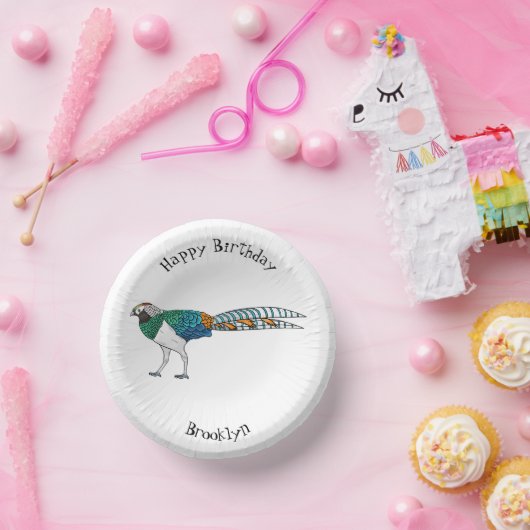 レディーアマーストのキジ鳥の漫画イラストレーション ペーパーボウル (パーティー)