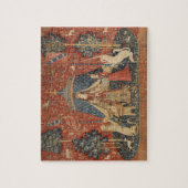 レディーアンドザユニコーン中世ヴィンテージタペストリー ジグソーパズル (縦)