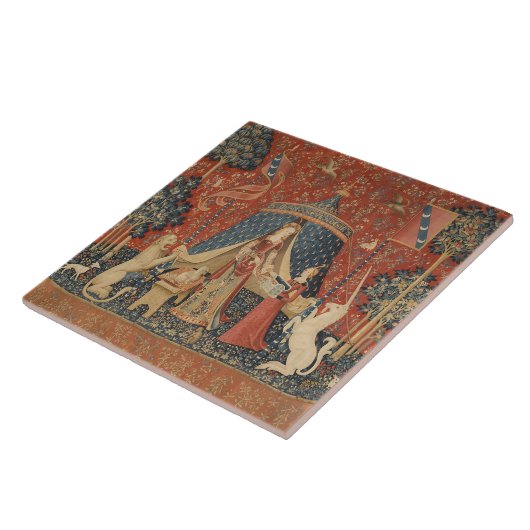 レディーアンドザユニコーン中世ヴィンテージタペストリー タイル (側面)