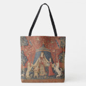 レディーアンドザユニコーン中世ヴィンテージタペストリー トートバッグ (正面)