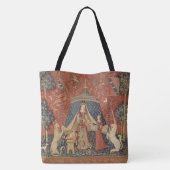 レディーアンドザユニコーン中世ヴィンテージタペストリー トートバッグ (裏面)