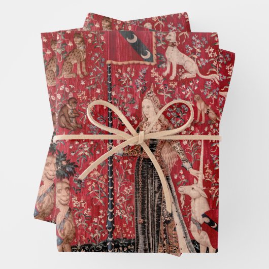 レディーアンドユニコーン中世タペストリーTouch ラッピングペーパーシート (インサイチュ)