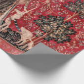 レディーアンドユニコーン中世タペストリーTouch ラッピングペーパー (角)