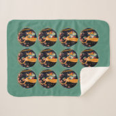 レディーイエロードレス狩りさくらんぼ花輪 シェルパブランケット (正面(横))